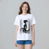 White tee with abstract woman silhouette print (Men & Women).