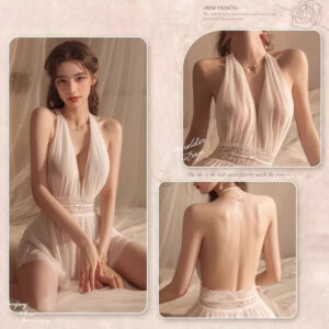 2025 new sexy lingerie, sexy uniform seduction outfit, passion free, dating robe, pure desire pajamas - White